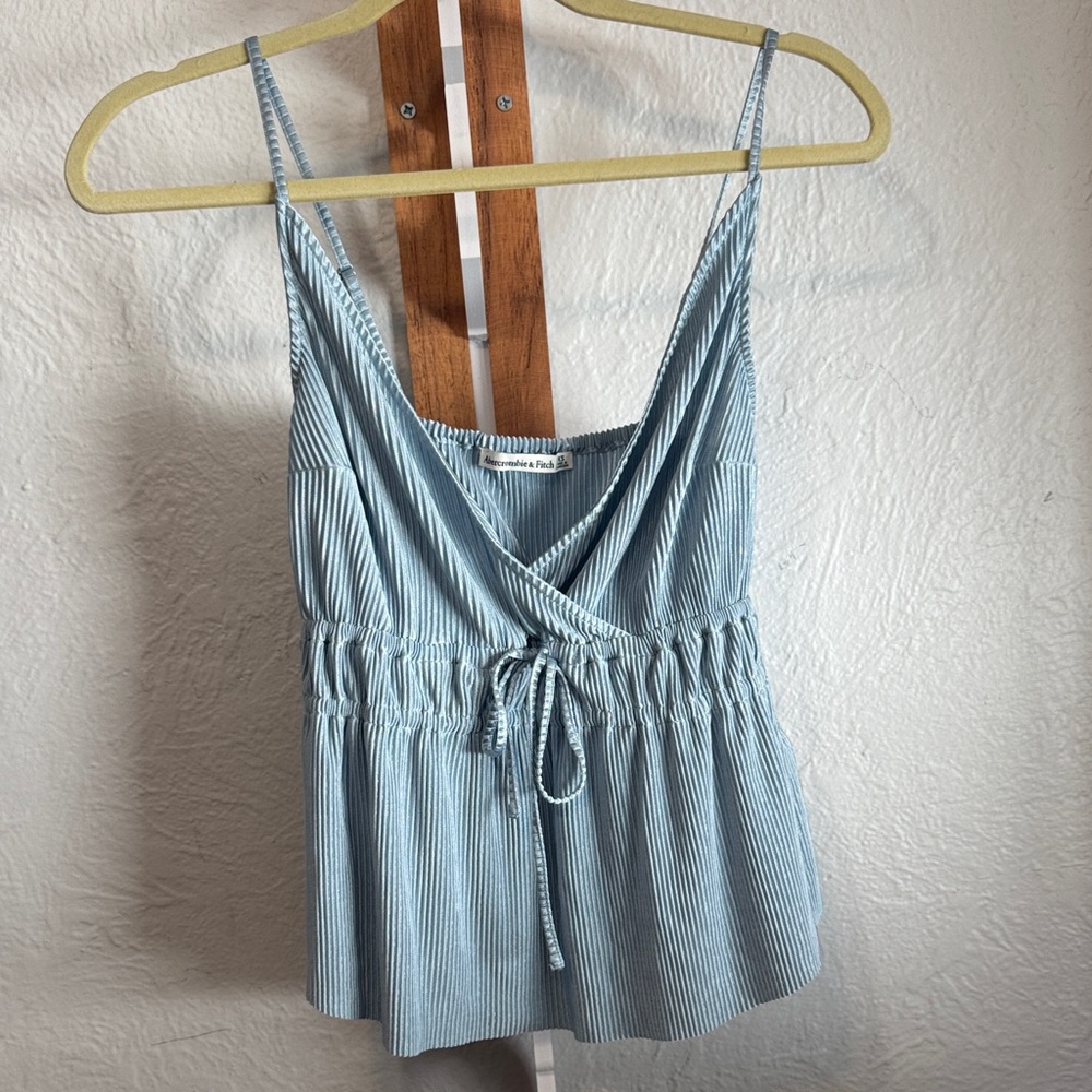 Abercrombie & Fitch Blue Striped Tank Top